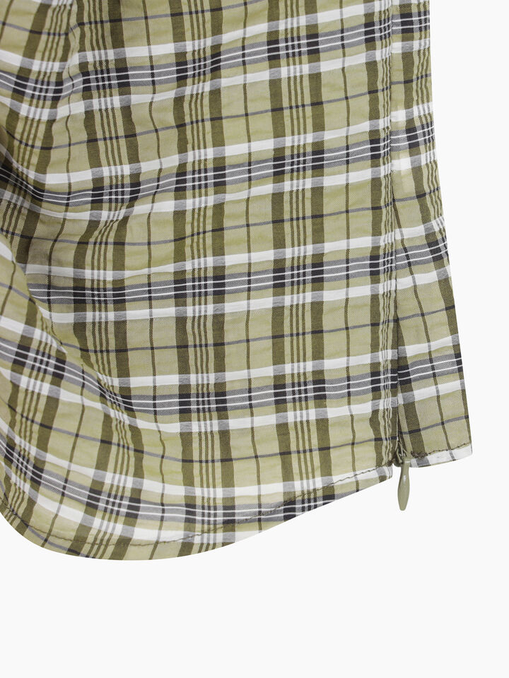 Khaki check blouse with rouching - null - Military Green | Sisley K image number 4